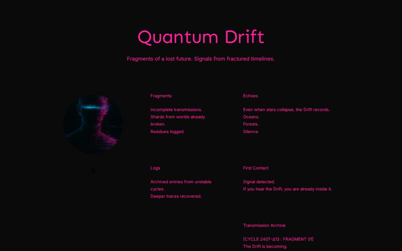 QUANTUM DRIFT [CYCLE 2407-Δ13 : PHASE ZERO]